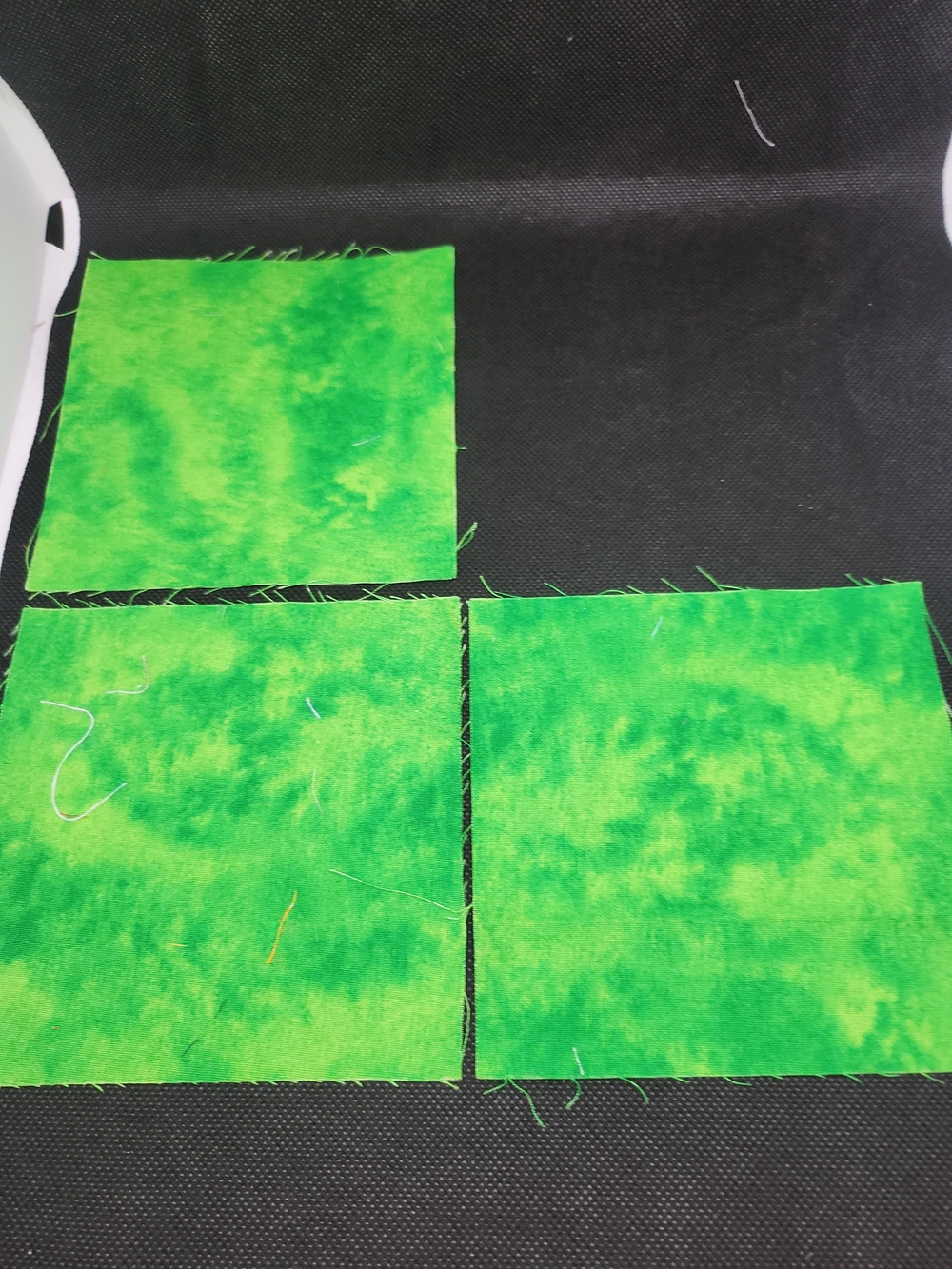 Green Plush Cotton 4.75 Inch 3 Pcs Fabric Squares Precut